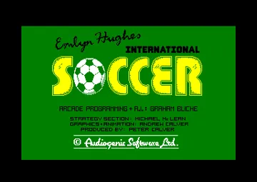 Emlyn Hughes International Soccer (UK) (1988) screen shot title